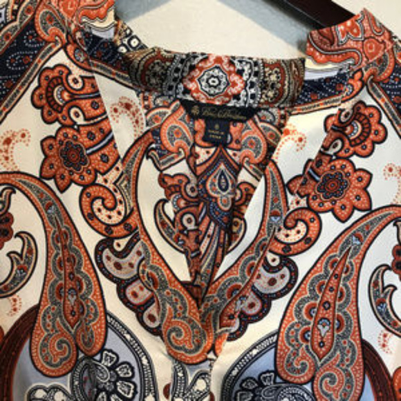 Brooks Brothers Women's Silk Paisley Blouse Size 8 - Picture 6 of 8